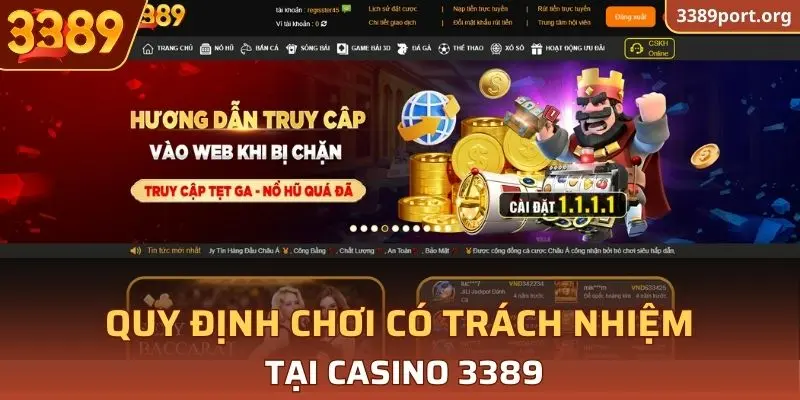 Quy định chơi có trách nhiệm tại casino 3389